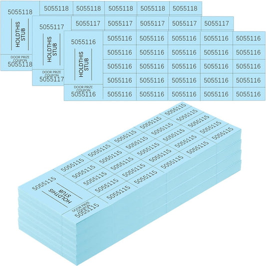 Kosiz 504 Sheets 25 Bid Raffle Ticket with Different Numbers Per Sheet Chinese Auction Tickets for Events Church Basket Auction Silent (Light Blue)