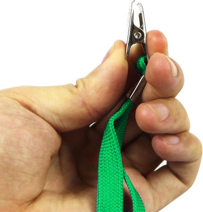 Ollain Badge Lanyards Neck Bulk Cruise Lanyards Lanyard with Clip for ID Card Name Tags Badge Holders (Green, 50 Pack)