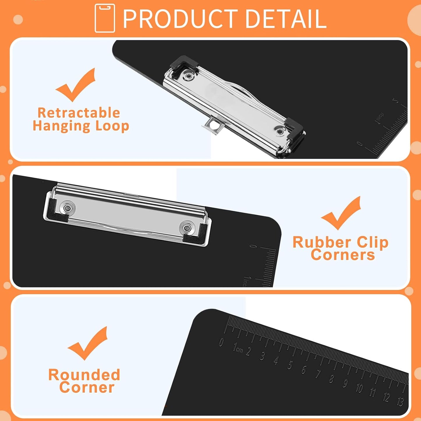 Black Clipboards, PANDRI 26 Pack Plastic Black Clipboards with Low Profile Clip 12.5 x 9 Standard Letter Size Clipboard for classrooms Office