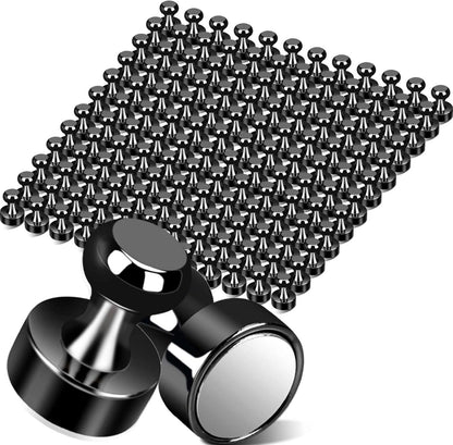 Black Strong Fridge Magnets, Small Refrigerator Magnets, Push Pin Magnet s for Whiteboard, Decorative Whiteboard Magnets for Classroom, Kitchen Accessories, Dry Erase and Map