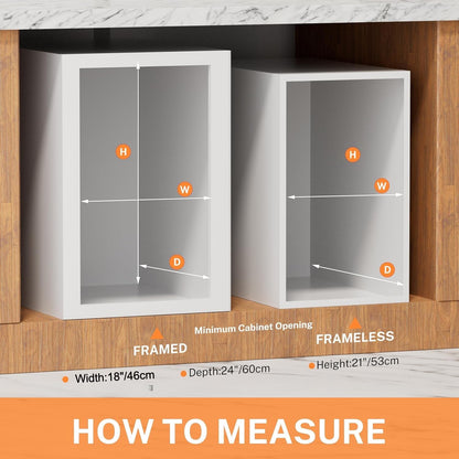 YJHome Pull Out Trash Can Under Cabinet with 2 * 10Gal Garbage, Cabinet Trash Can Pull Out Kit with Soft-Close Slides, Under Sink Trash Can with Door Mounting Kit for Minimum Opening 18" W