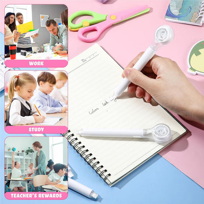 10 Pack Correction Tape Pen Correctional Ink Tape Push Pull Protective, Easy to Use Applicator for School Office Supplies, 0.2 x 236 Inch(White Color)