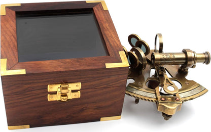 Nautical Bronze Sextant – Solid Brass Maritime Astrolabe | Vintage Ship Navigation Instrument for Nautical Decor, Collectibles, Maritime Gifts, and Navigational Tools