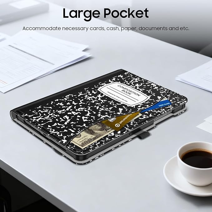 Fintie Case for Samsung Galaxy Tab A9 Plus/A9+ 5G 11 Inch 2023 Model (SM-X210/X216/X218), Multi-Angle Viewing Smart Stand Back Cover with Pocket Auto Wake/Sleep, Composition Book