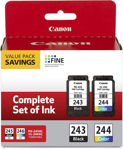 Canon PG-243/ CL-244 Ink Multi Pack, Compatible to TR4520, MX492, MG2520, MG2922 & PG-240 XL Black Ink Catridge Compatible to Printer MG2120, MG3120, MG4120, MX512, MX432, MX372