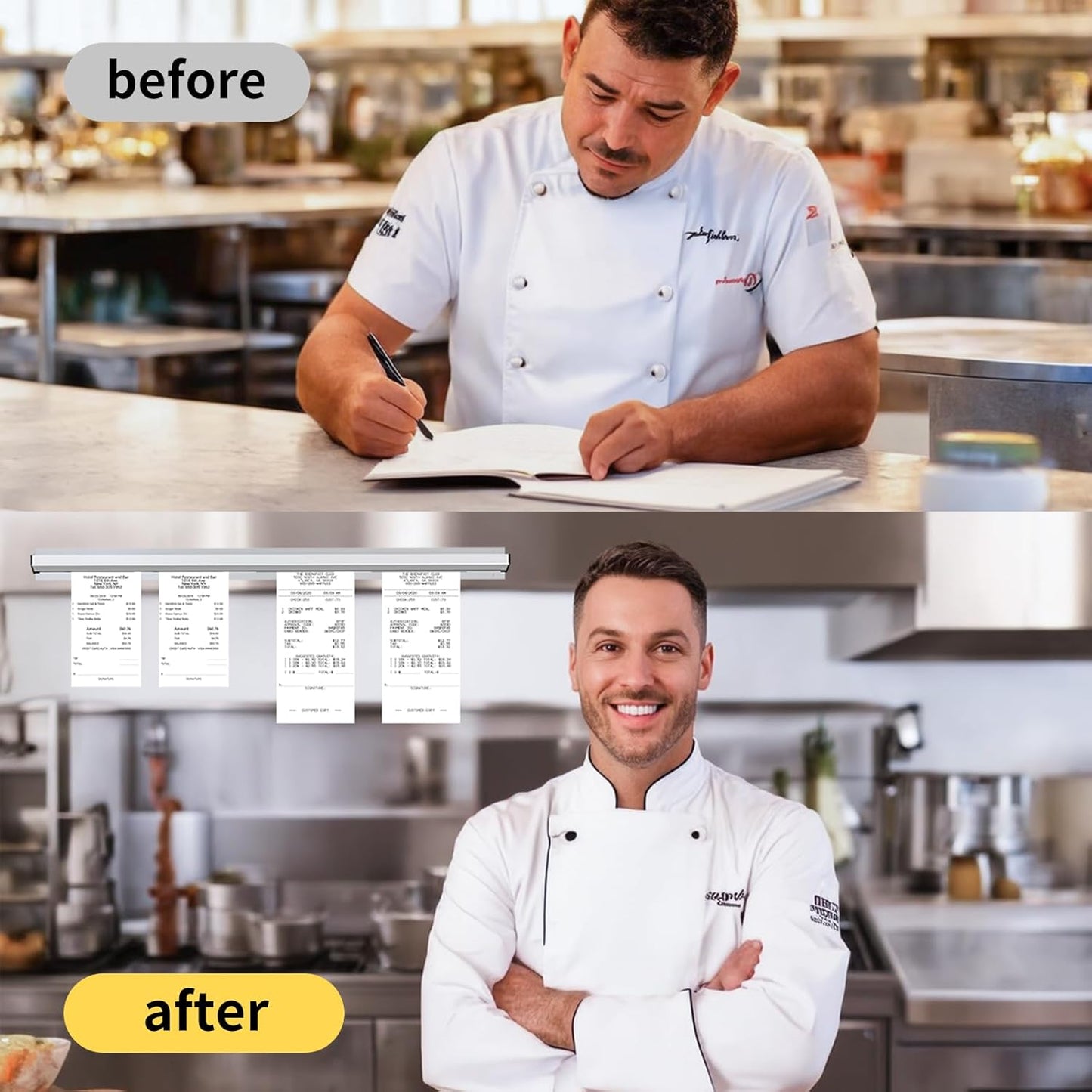 CjgyzTicket Holder for Restaurant, 36/48/60 inches, Restaurant Order Holder，Durable and Easy to use, Suitable for Commercial Kitchens, cafes, Fast-Food(36 Inch, 2 Pcs) (36 Inch)