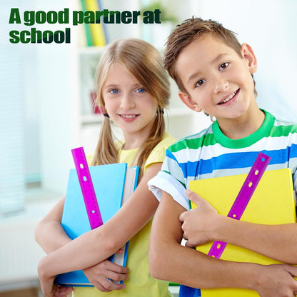 28 Pack Plastic Ruler 12 Inch Transparent Rulers - Metric Bulk for Kids School Office Classroom, Purple