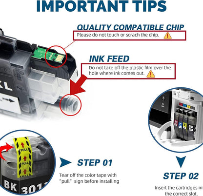 Compatible Brother LC3011 LC-3011 3011 Ink Cartridges for Brother MFC-J491DW MFC-J497DW MFC-J690DW MFC-J895DW Printer, 5-Pack (2 Black, 1 Cyan, 1 Magenta, 1 Yellow)
