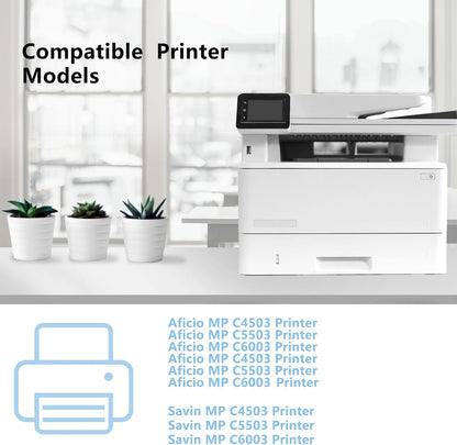 MP C6003 High Capacity Toner Cartridge Replacement for Ricoh Aficio MP C6003 MP C4503 MP C5503 MP C4504 MP C4504ex MP C5504 MP C6004 MP C6004ex MP C6503 Printers (841849 841851 841852 841850)