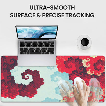 35.4 x 15.7 inches, Large Desktop Mouse pad, Keyboard and Mouse Pads for Work and Home Computers, and Large Laptop Mouse mat，Red and Blue Pixels