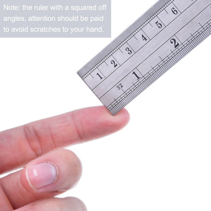 Eboot Stainless 2 Pack Steel Ruler 6 Inch and 12 Inch Metal Rule Kit with Conversion Table