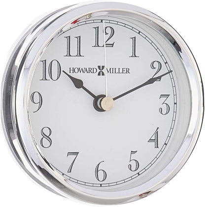 Howard Miller Flaire Tabletop Clock II, Battery Operated Antique Analog Display Desk Clock, Glass Crystal Shelf Clock for Office Decor Home Decor Living Room Decor, House Warming Gifts