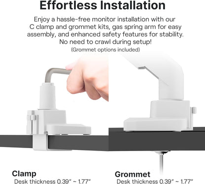 Pixio PS2D White Ultrawide Heavy-Duty Premium Dual Monitor Arm Stand Desk Mount - Fits up to 35 inches Two Monitors, Weights up to 33 lbs Each, Compatible with VESA 75x75mm 100x100mm