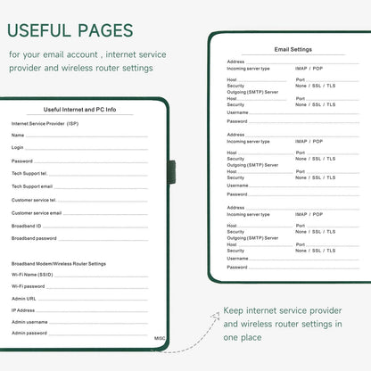 Password Book with Alphabetical Tabs – Hardcover Internet Address & Password Organizer – Password Keeper Notebook for Computer & Website – 5.2 x 7.6" Log-in Password Journal w/ Thick Paper (Earth Green)