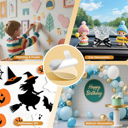 350Pcs Double Sided Adhesive Dots, Removable Clear Dots Sticky Tack, Waterproof No Trace Dots Adhesive Putty for Wall Hanging Crafts, Balloons Party Decorations Poster Picture Festival Decoration 15mm