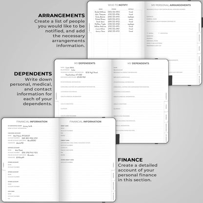 Clever Fox End of Life Planner – Final Arrangements Organizer for Beneficiary, Will Preparation, Last Wishes & Funeral Planning, A5 (Black)