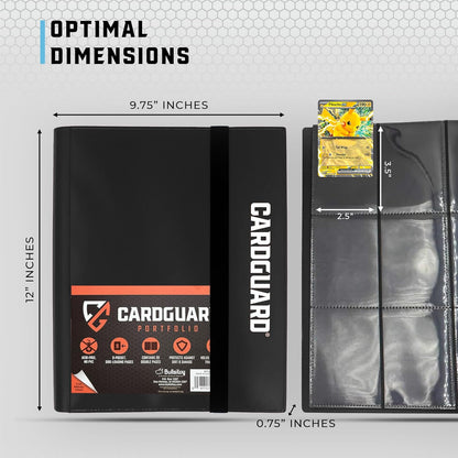 Trading Card Binder Pro-Folio – 9 Pocket Binder - Side-Loading Album, Durable & Acid-Free Storage for Pokémon, YuGiOh, MTG, TCG, Game & Sports Cards, Black