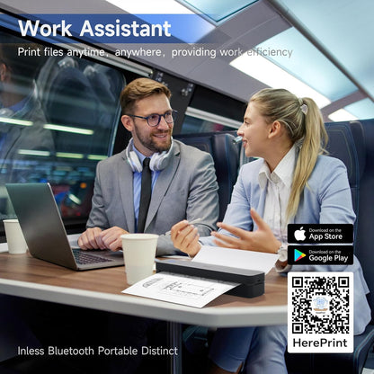 iDPRT Portable Printer Wireless for Travel - 203DPI Bluetooth Mobile Printer Support for 8.5"x11" US Letter, Inkless Compatible with iOS, Android, Laptop for Office, Car and Home, School