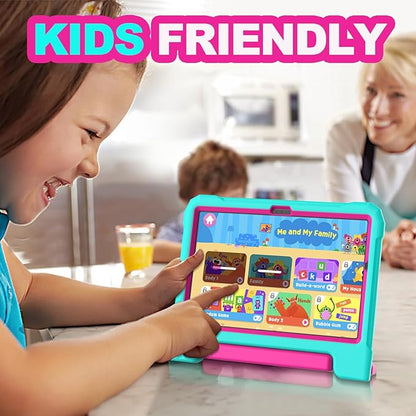 YIHE Kids Case for Samsung Galaxy Tab A11 Plus 2025 & A9 Plus 2023 11 Inch, Shockproof Handle Stand Cover with Built-in Screen Protector, Cyan&Pink