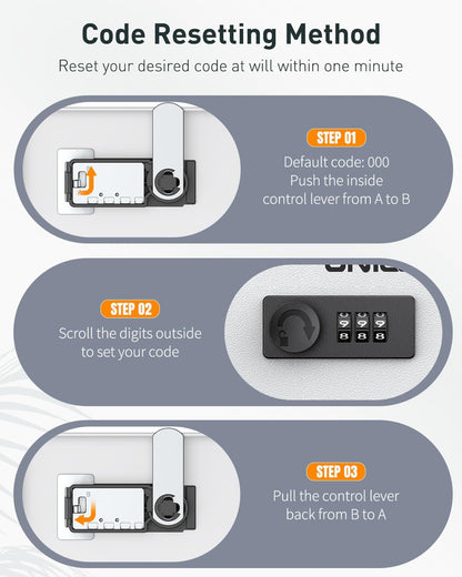 Uniclife Key Drop Box for Outside, Metal Donation Boxes White Collection Box with Combination Lock, Safe Suggestion Boxes, Wall Mounted Mailbox with Top Slot, Steel Cash Drop Boxes