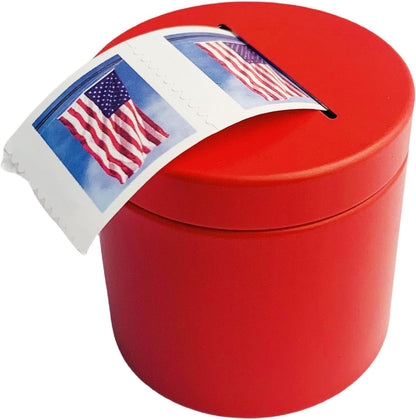 Postage Stamp Dispenser - Stamp Roll Dispenser Red Iron can Material Stamp Dispenser Compact and Impact-Resistant for Desk Organization of Home Office Supplies