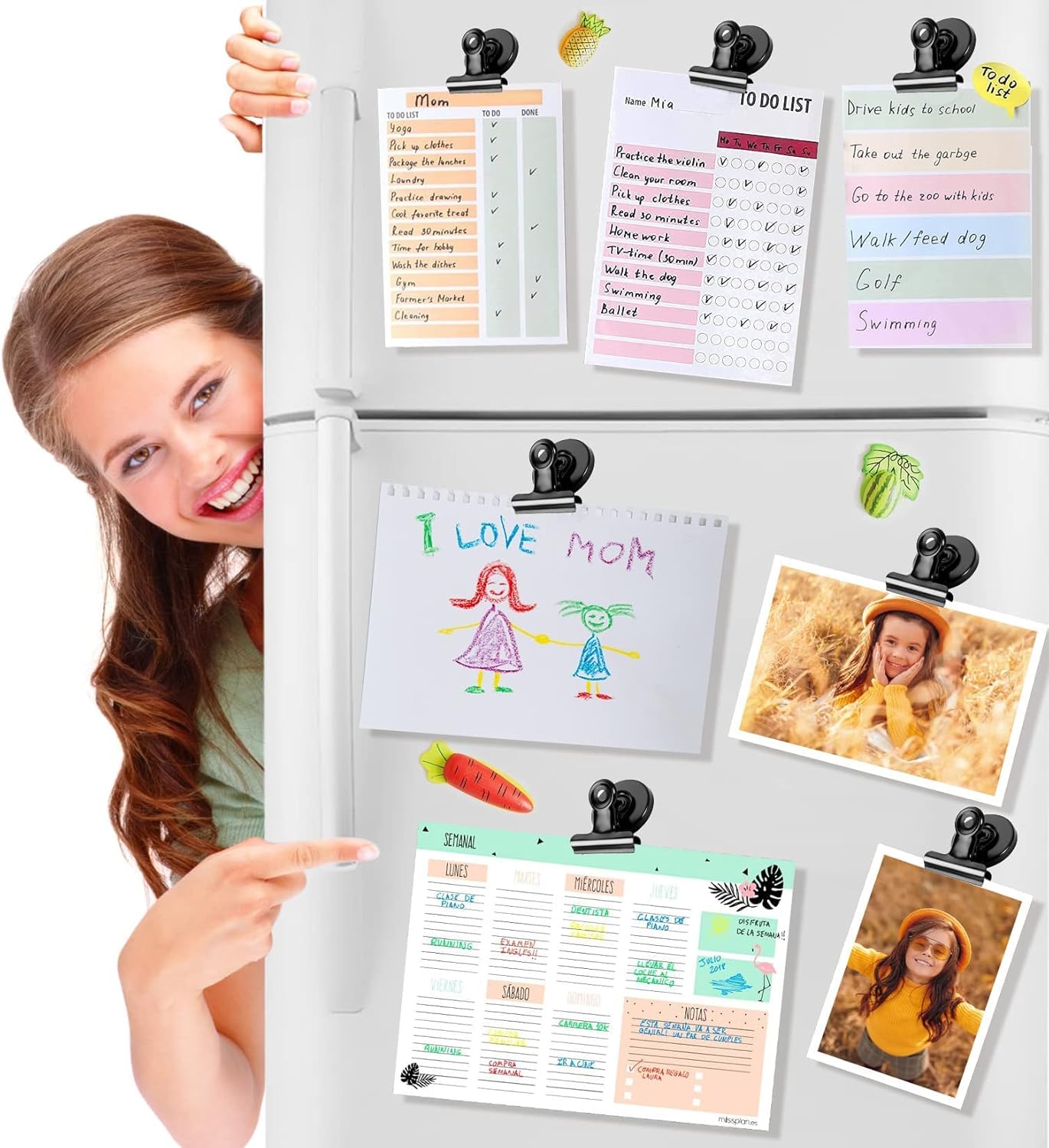 VNDUEEY 20 Pack Black Magnetic Clips for Refrigerator, Strong Fridge Magnets Magnet Clips Whiteboard Magnets?Magnetic Clips for Locker Office Home School