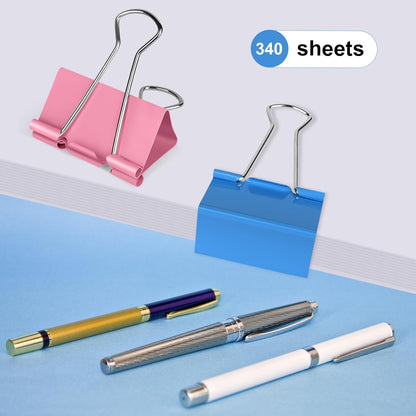 Ufmarine Colored Jumbo Binder Clips 2.4 inch, Extra Large Binder Clips for Office (8 Pcs)