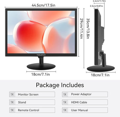 19 inch Computer Monitor 1440x900 PC Monitor with HDMI VGA AV BNC USB Ports, 60Hz, 5Ms, VESA, Display Build-in Speakers for Office Home