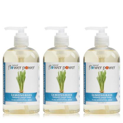 Liquid Hand Soap – Plant-Derived and Bio-Based Formula – Sulfate-Free, pH-Balanced, Vegan 3 Pack – Lemongrass – 3 x 12 oz