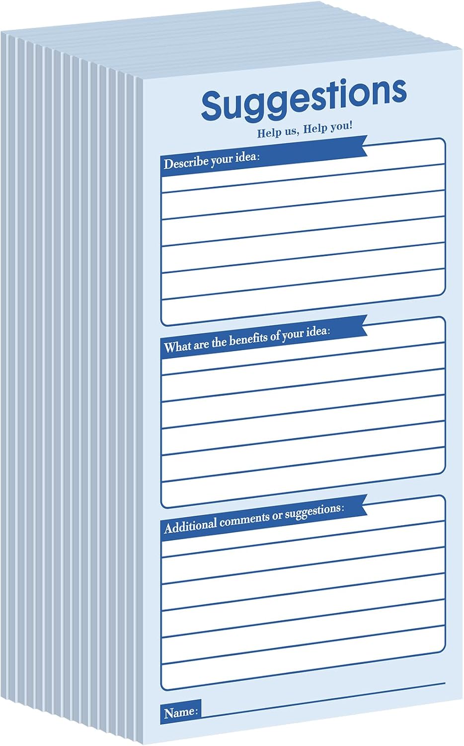 Pajean 400 Sheets Suggestion Cards Comment Complaint Cards for Suggestion Box with Lock Feedback Box Continuous Improvement for Customer Complaints(Blue)