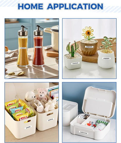 Tze221 9mm 0.35" Laminated White Tape Compatible for Brother 9mm Label Tape Tze-221 Tz-221 P Touch Tz Tze 9mm 3/8" Black on White Label for PTH110 PTD210 PT-D220 PTD400 PT-D610BT, 4-Pack