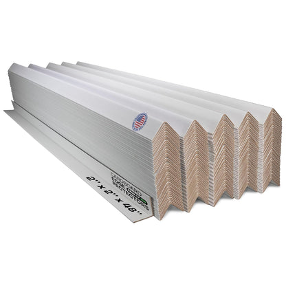 IDL Packaging 2” x 2” x 48” Cardboard Edge Protector (Pack of 200) - Corner Protectors for Shipping, Storage, & Moving – Reinforced Corner Guard Protection for Pallets, Wall Corners, & Furniture