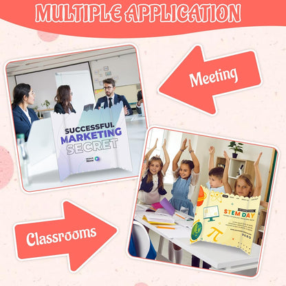 JMIATRY 15 Pack Trifold Poster Board 24 x 16 Inch White Presentation Cardboard Science Fair Display Boards Trifold Display Boards for Presentations Science Project Trifold Poster Board Bulk