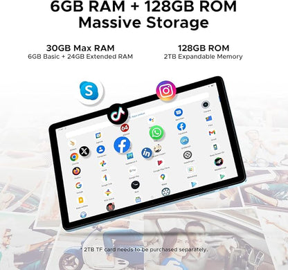 DOOGEE Tab A9 Pro+ Android 16 Tablet,11 inch Tablet with 90Hz Display,30GB+128GB/2TB TF Octa-Core Gaming Tablets,8580mAh,1080P,Bluetooth 5.0+5G WiFi Tablets,13MP+5MP,Face ID/OTG