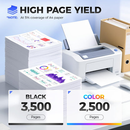 C231HK0 C231HC0 C231HM0 C231HY0 Toner Cartridge Set 4-Pack High Yield Replacement Compatible for Lexmark Color C2325dw C2425dw C2535dw MC2325adw MC2425adw MC2535adwe MC2640adwe Laser Printer Ink Black