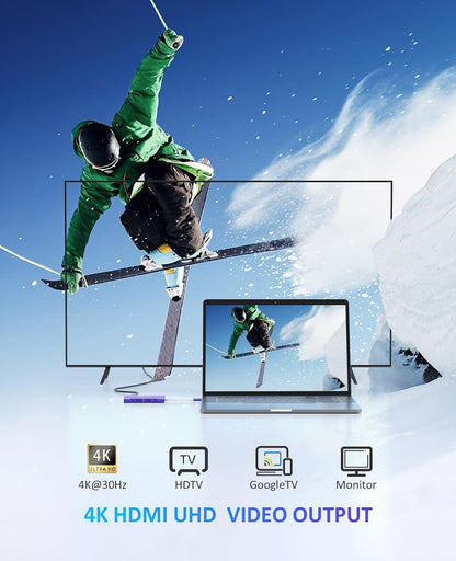 UtechSmart USB C Hub, Ethernet Multiport Adapter 6 in 1 USB C to HDMI Dock Compatible for MacBook Pro/Air, Chromebook, Dell XPS, HP and Type C Devices Dark Purple