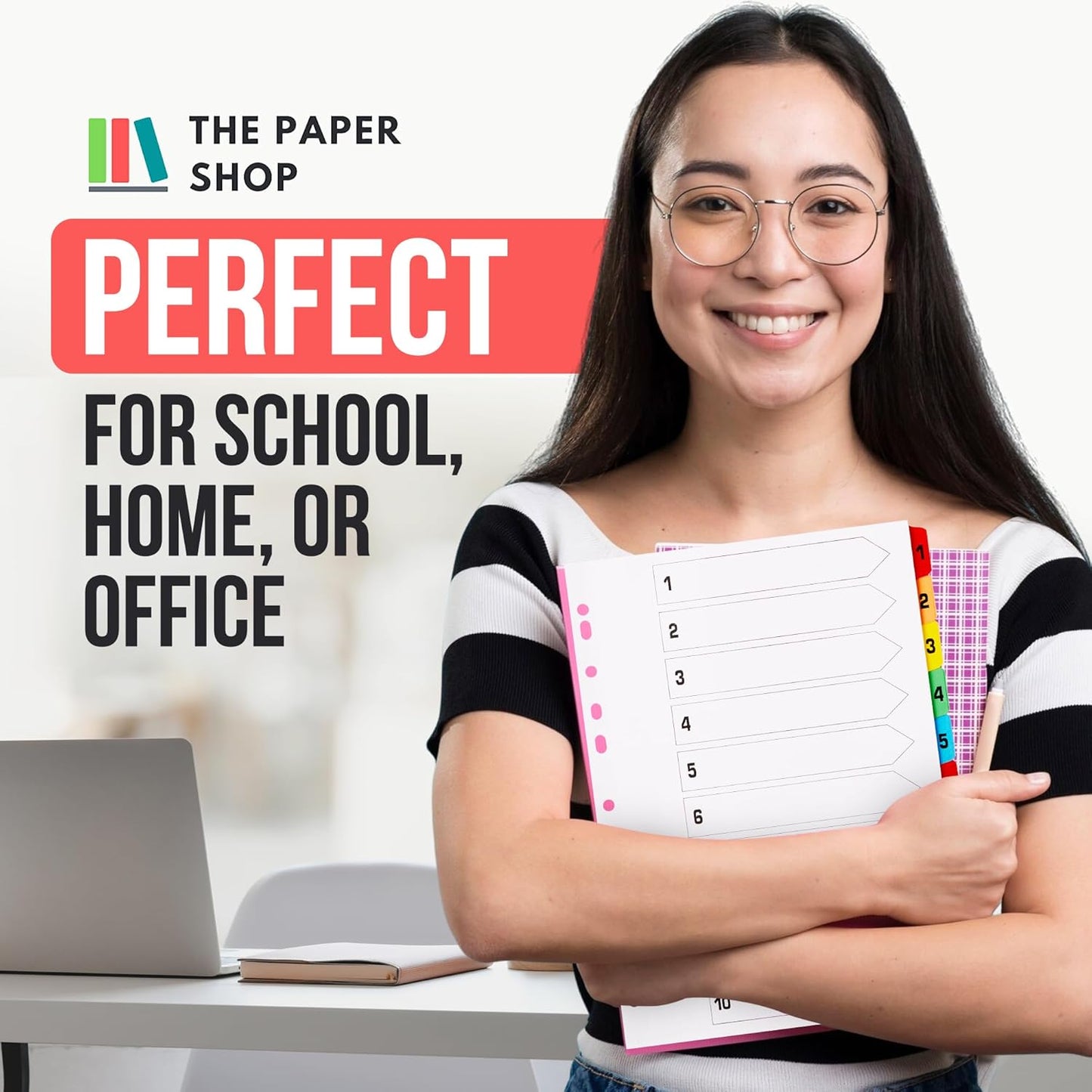 Binder Dividers with Tabs A4 10 Numbered | DIviders for 3 Ring Binder | for Organization Pages in 3 Ring Binder Dividers with tabs, Each Set Includes Tab Dividers - The Paper Shop (5)