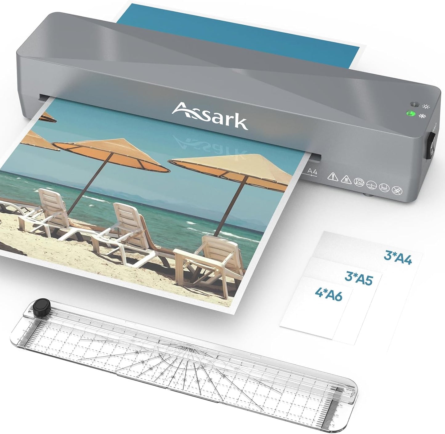 Laminator Machine 9 Inch, laminator with 10 Laminating Sheets, Laminating Machine Quick preheating with Paper Cutter, Low Noise, Plastificadora with ABS Jam Free