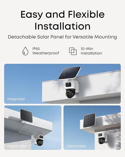 eufy Security eufyCam S4 4-Cam Kit, Solar Security Camera Wireless Outdoor, Triple Lens Bullet-PTZ Cam, 4K UHD, 360° Pan and Tilt, Auto Track, 8× Hybrid Zoom, Color Night Vision, Expandable Storage