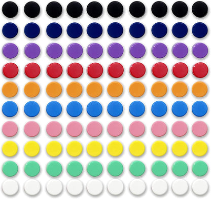 Qualsen Fridge Magnets, 100pcs Small Refrigerator Magnets for Whiteboard, Kids, Mini Cute Magnet for Locker, White Board, Kitchen, Office, Classroom (10 Colorful)