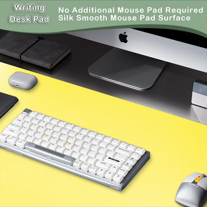 Boutilon Leather Desk Pad Protector,Non-Slip Mouse Pad,Laptop Desk Pad,Office Mouse Mat,Waterproof Leather Desk Blotter,Desk Writing Pad for Office and Home (S-Lemon,24"x 14")