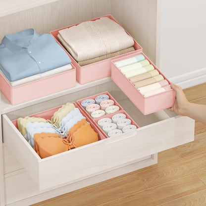 DIMJ Drawer Organizer Clothes Storage - 24 Pack Baby Dresser Organizer for Nursery, Small Fabric Closet Drawer Organizer Bins for Underwears Socks, Foldable Storage Dividers Organization for Bedroom