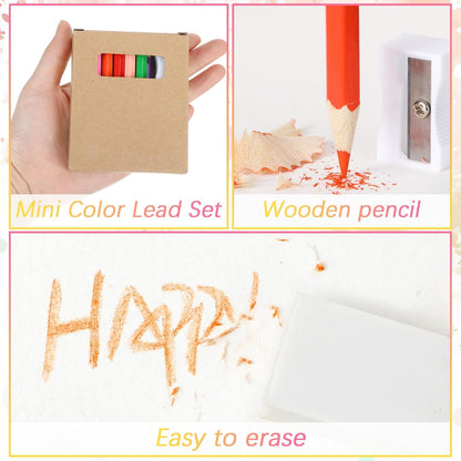 288 Pcs / 24 Boxes Mini Drawing Class Colored Pencils Bulk for Kid 3.5 Inch Back to School Supplies Portable Short Fat Per Set 12 Different Color with Sharpener Eraser Coloring Pencils