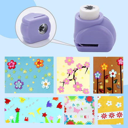 LOVEINUSA 10 Pack Multicolored Shape Paper Hole Punch Craft Set for DIY Crafting, Scrapbooking, Handmade Greeting Cards, Photo Albums, Mini Cutter Nail, and Festival Cards Projects