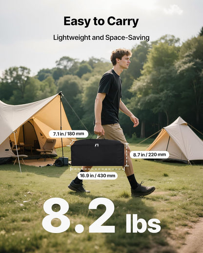 VEVOR Projector Screen with Stand, 80 Inch 160° Wide Angle Indoor Outdoor Projection Screen, 16:9 4K HD Wrinkleless Portable Dual-Stand Screens with Carry Bag, for Movie Home Theater Presentation