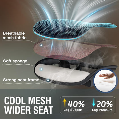 ELABEST T96 Mesh Office Chair,Ergonomic Computer Desk Chair,Sturdy Task Chair- Adjustable Lumbar Support & Armrests,Tilt Function,Comfort Wide Seat,Swivel Home Office Chair