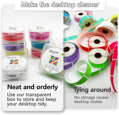 1X2 inch Label Stickers Roll for Thermal Printer 500PCS Colored Removable Freezer Labels Waterproof Blank Sticker Labels to Write on for Food Containers and Jars, Light Purple