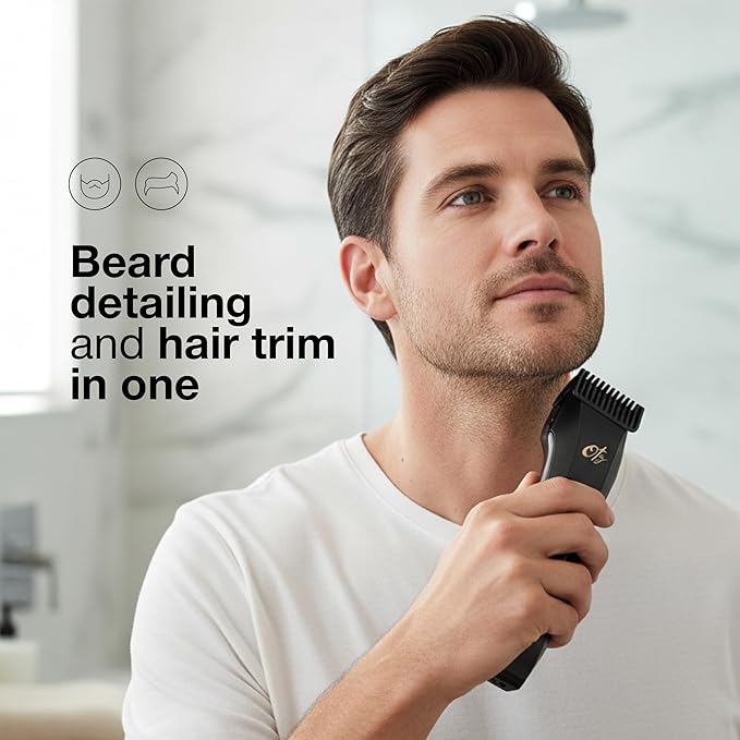 Oty Beard Trimmer for Men Adjustable - Waterproof Cordless Hair Clippers with 20-Length Dial, Stainless Steel Blades, LED Display & Travel Lock - Rechargeable Grooming Kit – Ideal Gift for Me