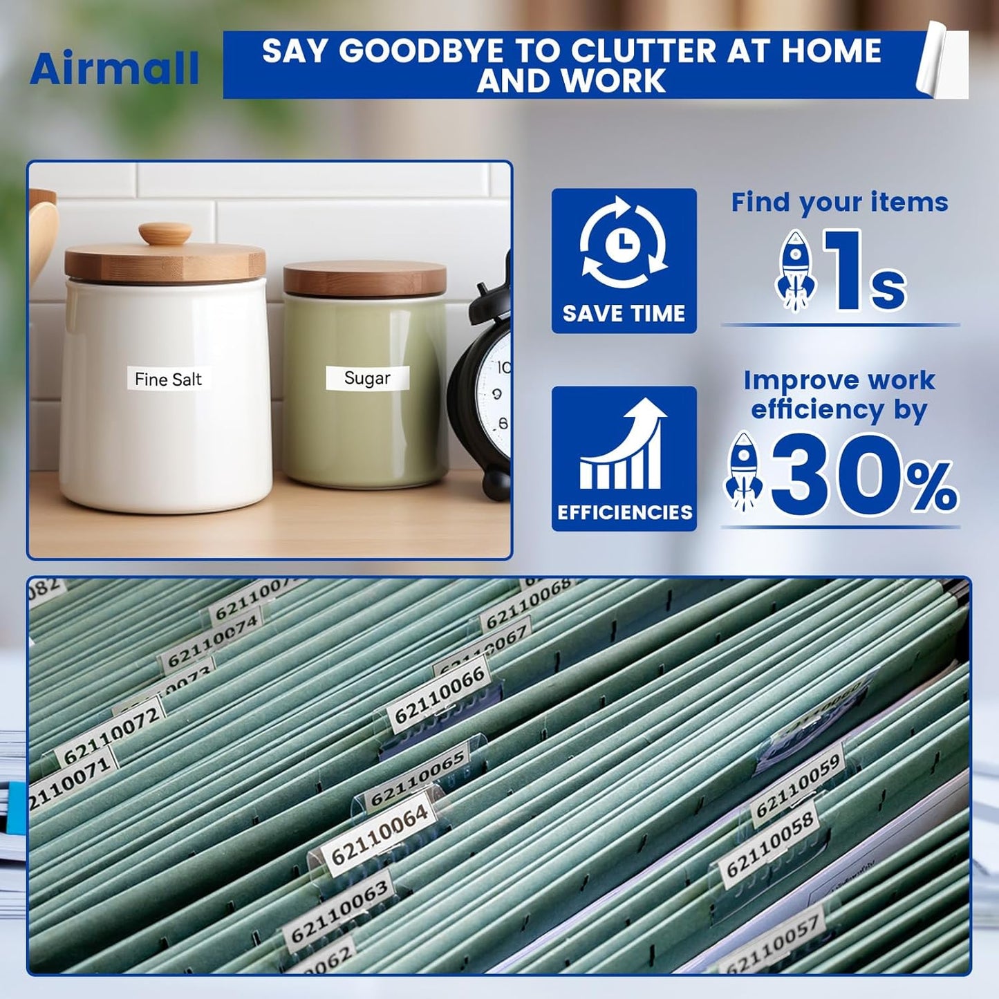 Airmall Tze 12mm 0.47 Laminated White Label Maker Tape Refill Compatible with Brother Ptouch Tape 12mm 0.47 White TZe-231 TZe231 for PT-D220 1180 1280 1290 1750 1830, 8 Pack