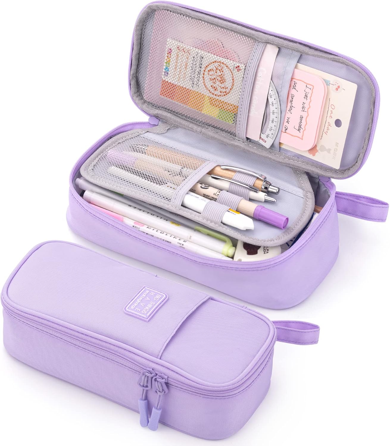 CICIMELON Durable Pen Pencil Case Big Storage Pen Pouch Bag for School Supplies Office College Teen Girls Adults, Purple
